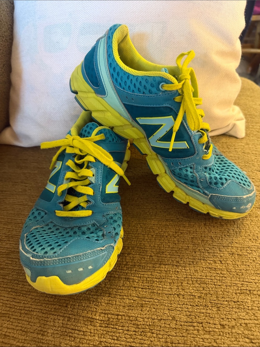New Balance Teal and Yellow Athletic Sneakers Women’s